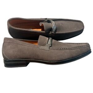 Stacy Adams Suede Loafers, Gray, Size 11.5